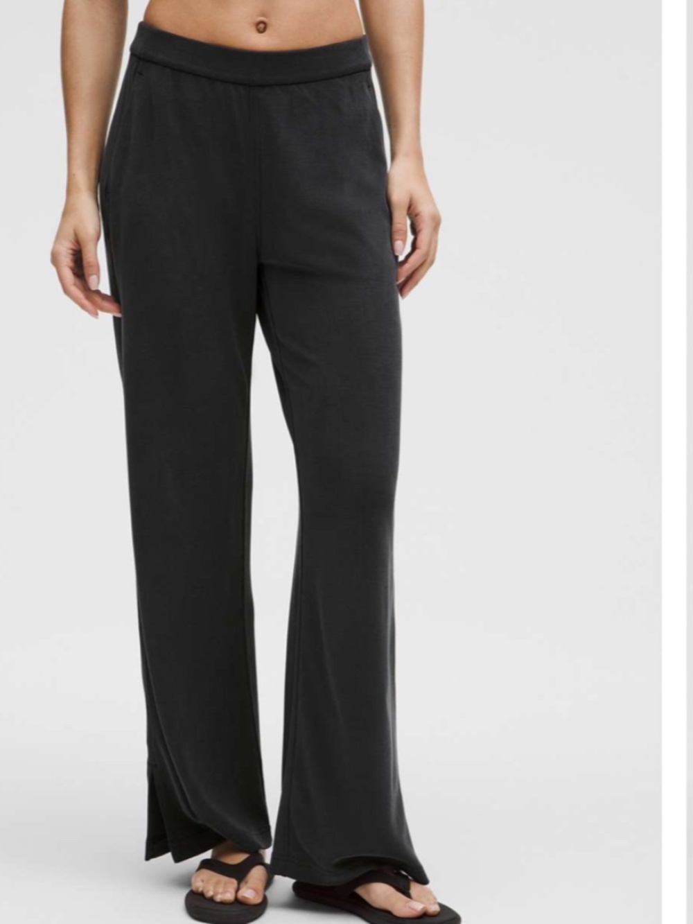 Lululemon Softstreme High-Rise Wide-Leg Pique Pant *Regular Black L